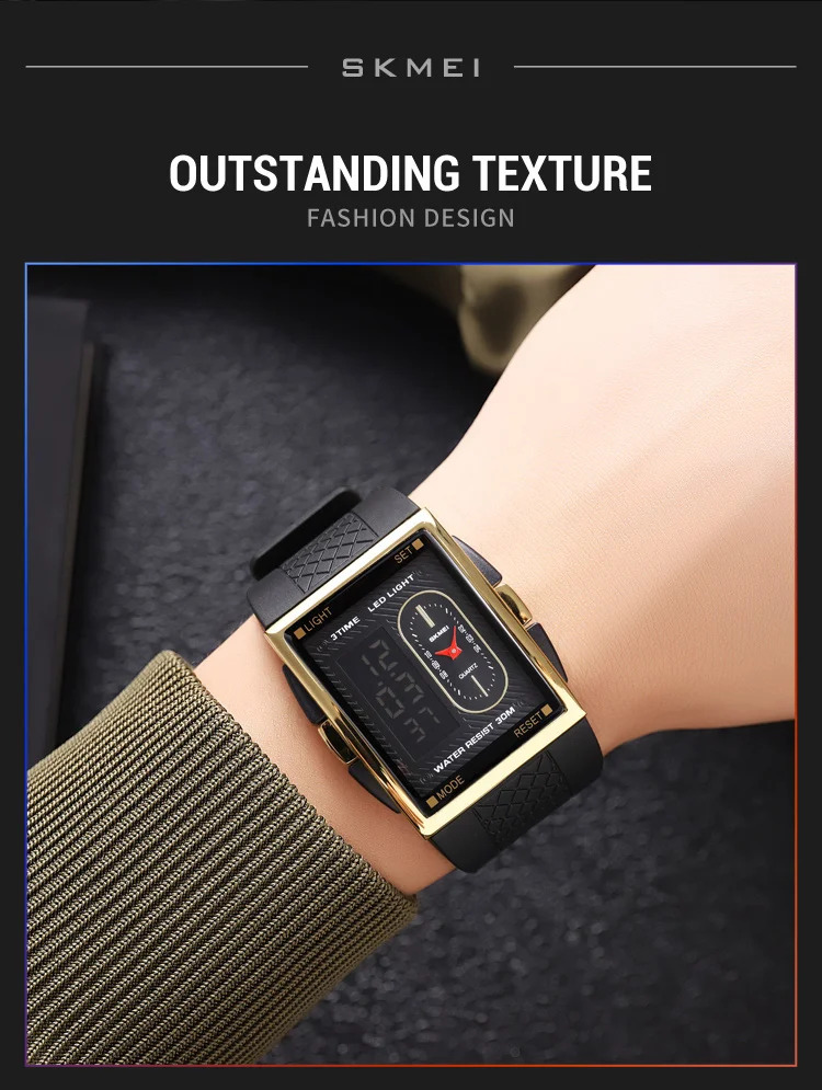 SKMEI Fashion Digital Electronics Watches For Men Women 3Time Business Quartz Watch Waterproof Alarm Wristwatch Horloges Mannen