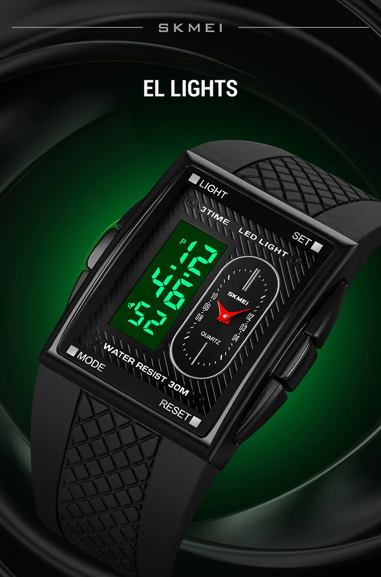 SKMEI Fashion Digital Electronics Watches For Men Women 3Time Business Quartz Watch Waterproof Alarm Wristwatch Horloges Mannen