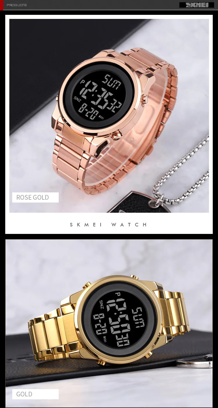 SKMEI Business Digital Electronics Watches For Men Women Fashion Week Date Wristwatch Chrono Count Down Alarm Watch reloj hombre