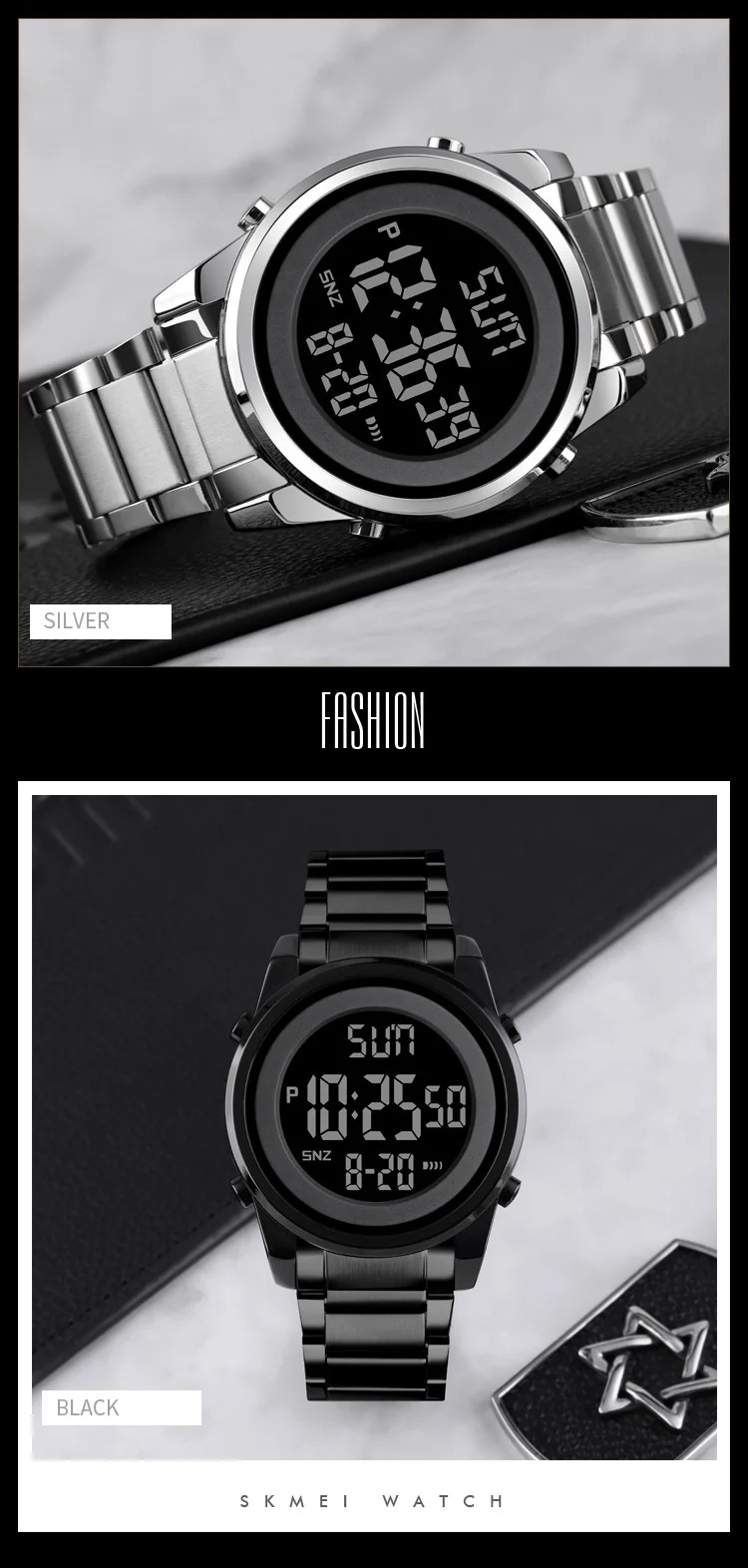 SKMEI Business Digital Electronics Watches For Men Women Fashion Week Date Wristwatch Chrono Count Down Alarm Watch reloj hombre