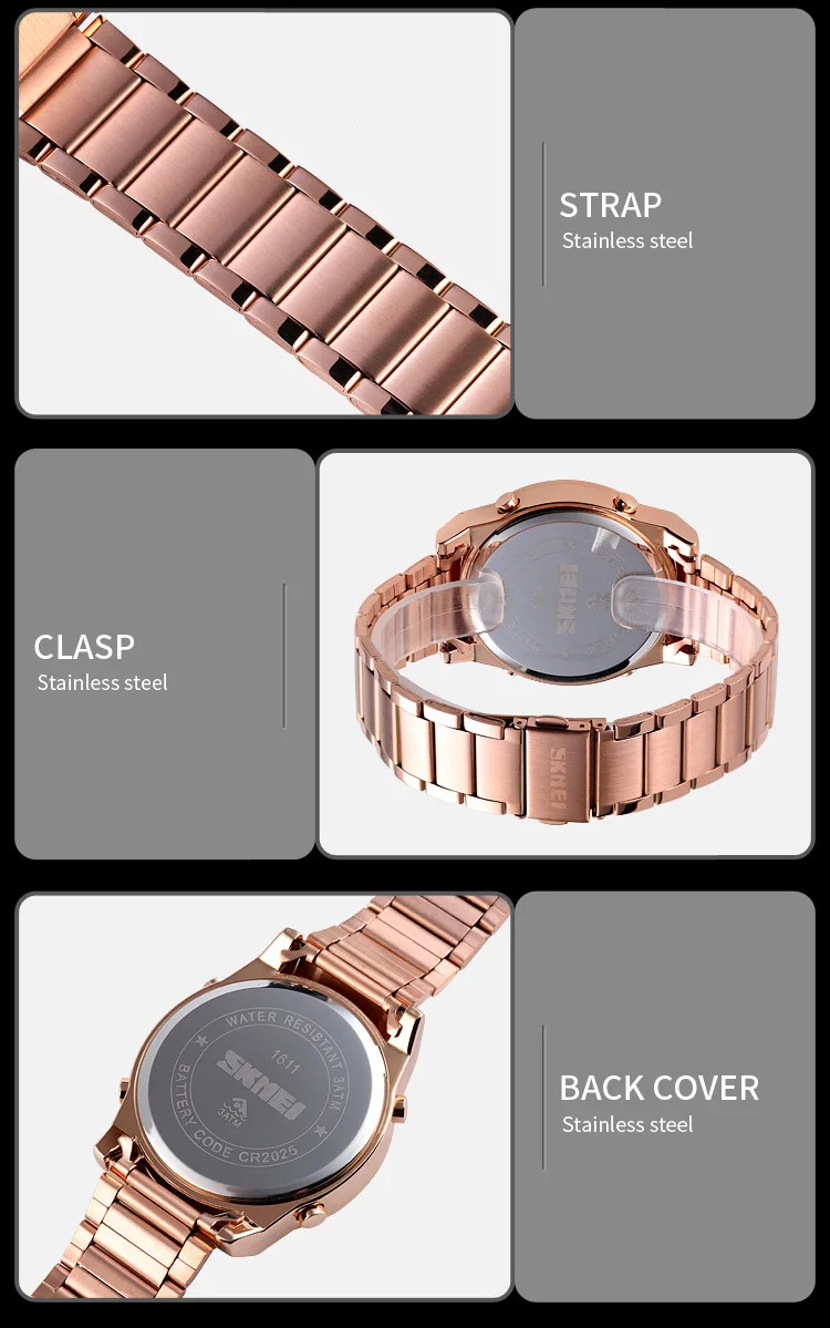 SKMEI Business Digital Electronics Watches For Men Women Fashion Week Date Wristwatch Chrono Count Down Alarm Watch reloj hombre