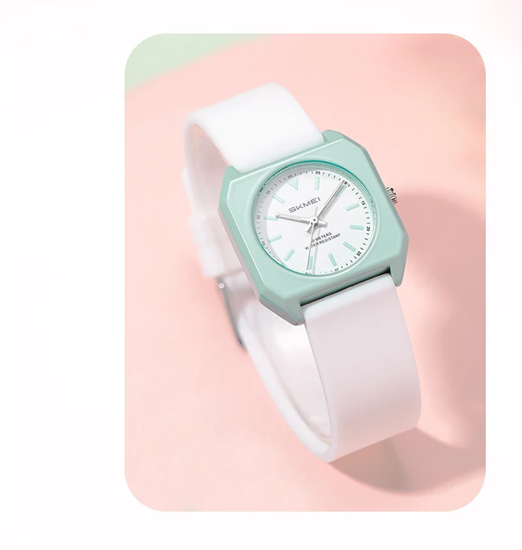 SKMEI Young Sweet Girls Fashion Quartz Watches Elegance Ladies Small Square Wristwatch Simple Waterproof Watch Relogio Feminino