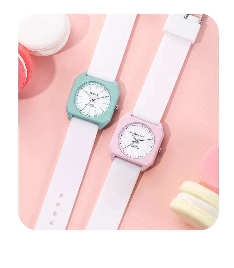 SKMEI Young Sweet Girls Fashion Quartz Watches Elegance Ladies Small Square Wristwatch Simple Waterproof Watch Relogio Feminino