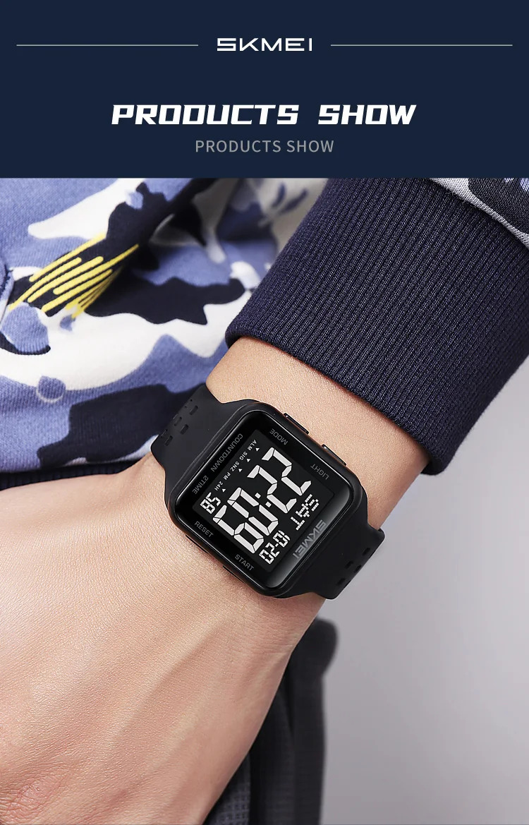 SKMEI Digital Electronics Watches For Men Women Students Fashion Week Date Wristwatch Chrono Count Down Alarm Watch reloj hombre