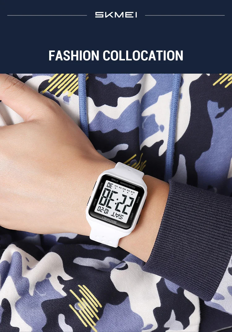 SKMEI Digital Electronics Watches For Men Women Students Fashion Week Date Wristwatch Chrono Count Down Alarm Watch reloj hombre