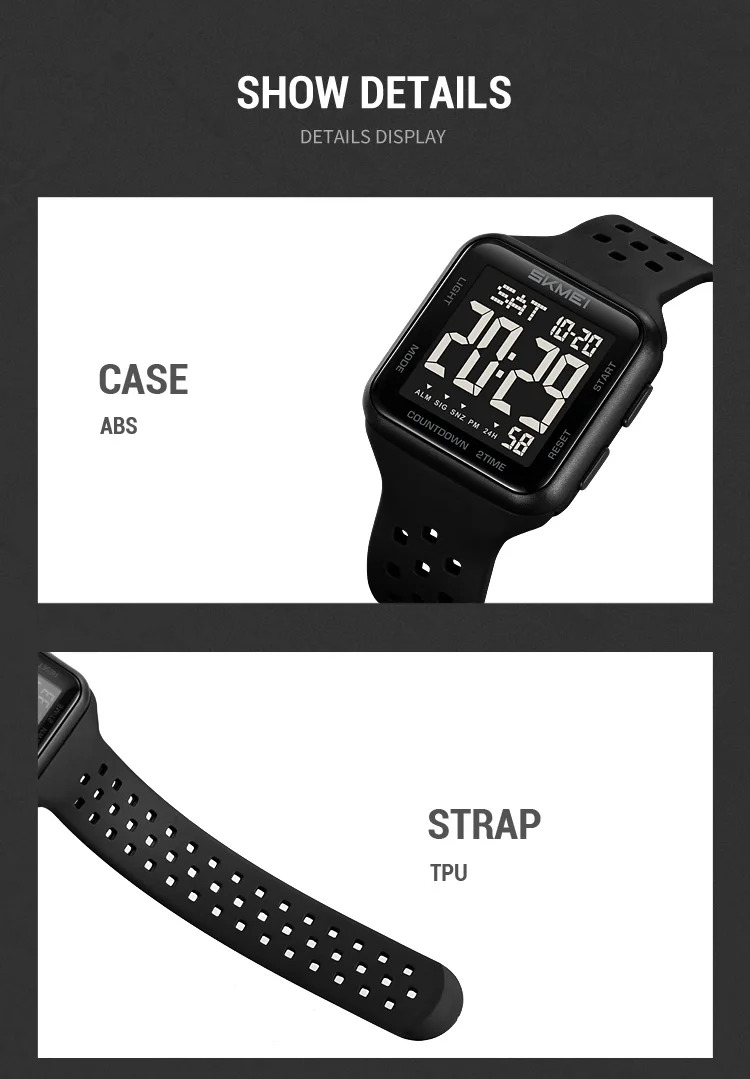 SKMEI Digital Electronics Watches For Men Women Students Fashion Week Date Wristwatch Chrono Count Down Alarm Watch reloj hombre