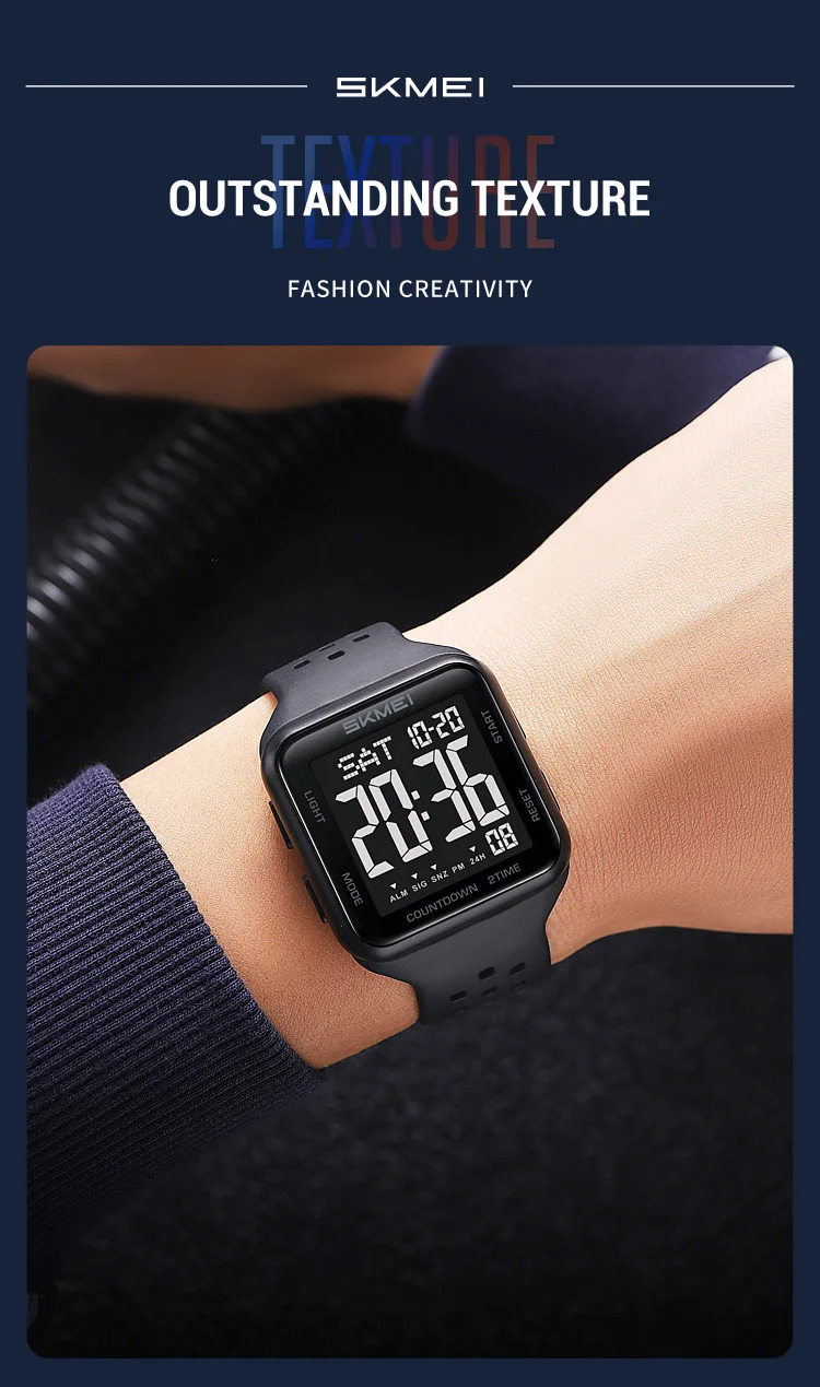 SKMEI Digital Electronics Watches For Men Women Students Fashion Week Date Wristwatch Chrono Count Down Alarm Watch reloj hombre