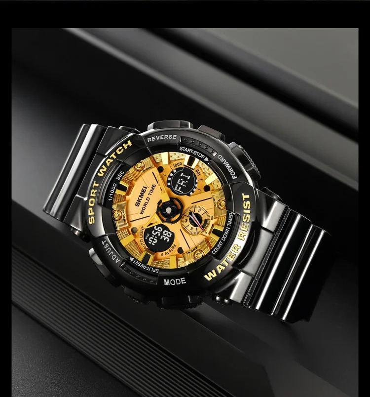 SKMEI Fashion Dual Display Sport Watch Men Casual Chrono 5Bar Waterproof Digital Wristwatches Male Count Down Alarm Reloj Hombre
