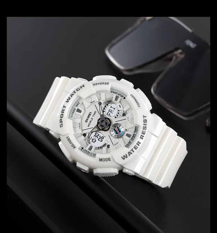 SKMEI Fashion Dual Display Sport Watch Men Casual Chrono 5Bar Waterproof Digital Wristwatches Male Count Down Alarm Reloj Hombre