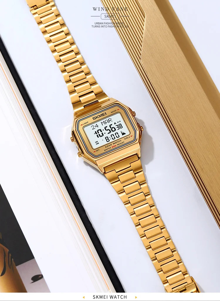 SKMEI Pilgrimage Time Reminder Watches Digital Sports Watches 3Bar Waterproof Wristwatch For Men Women Alarm Watch Reloj Hombre