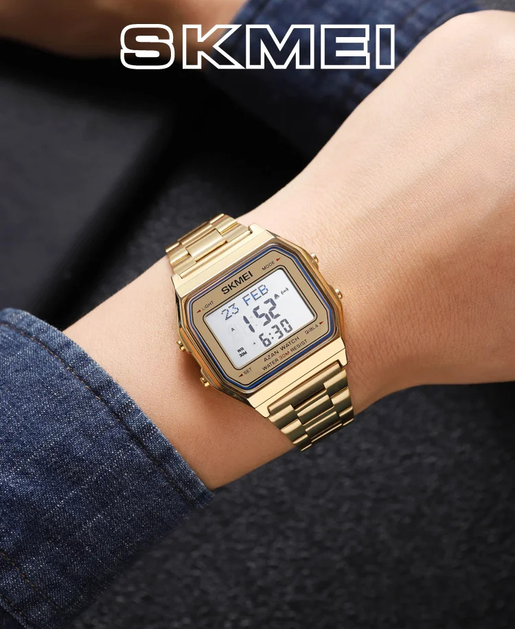 SKMEI Pilgrimage Time Reminder Watches Digital Sports Watches 3Bar Waterproof Wristwatch For Men Women Alarm Watch Reloj Hombre