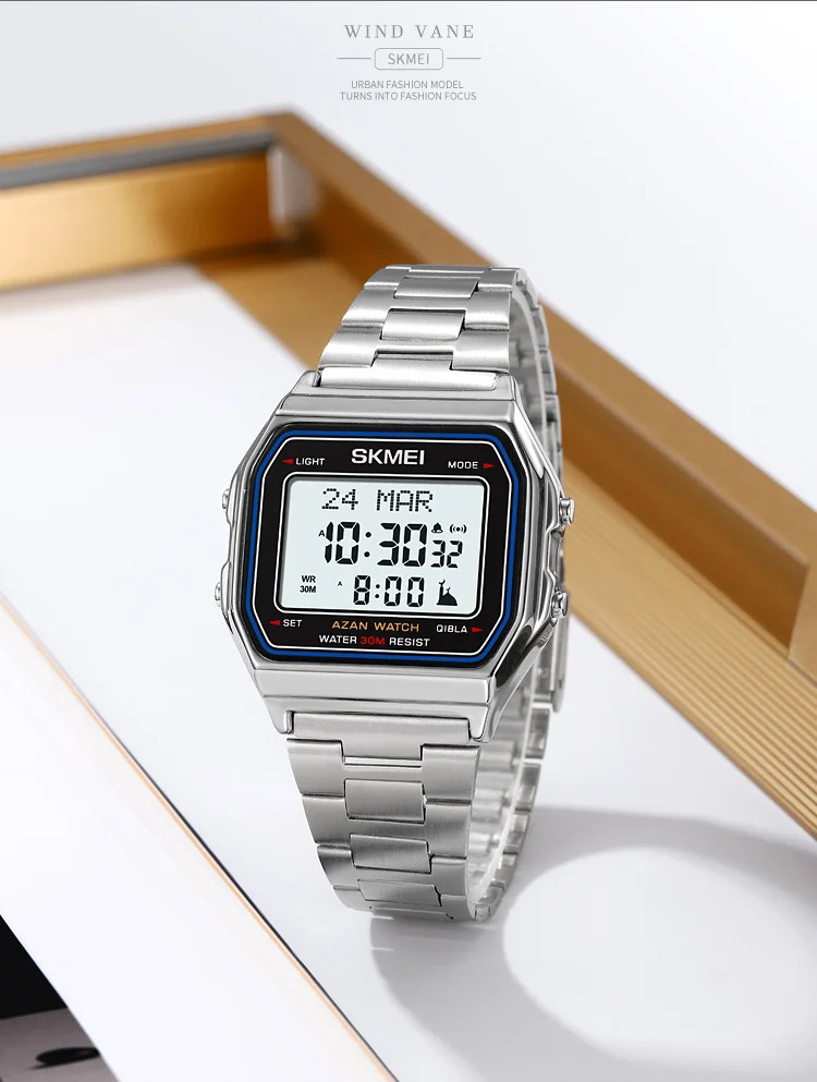 SKMEI Pilgrimage Time Reminder Watches Digital Sports Watches 3Bar Waterproof Wristwatch For Men Women Alarm Watch Reloj Hombre