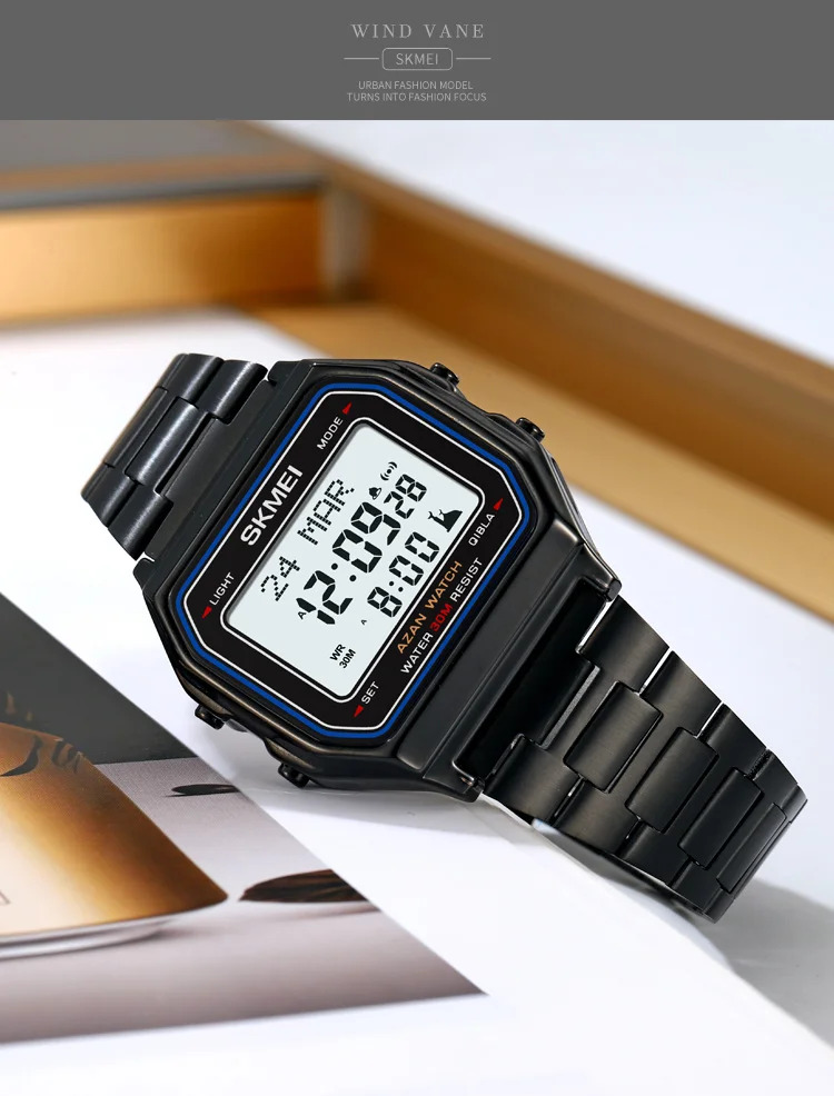 SKMEI Pilgrimage Time Reminder Watches Digital Sports Watches 3Bar Waterproof Wristwatch For Men Women Alarm Watch Reloj Hombre