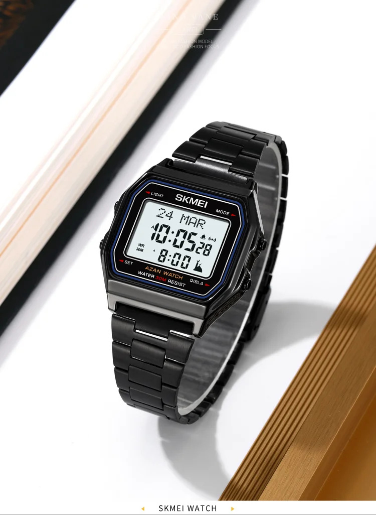 SKMEI Pilgrimage Time Reminder Watches Digital Sports Watches 3Bar Waterproof Wristwatch For Men Women Alarm Watch Reloj Hombre