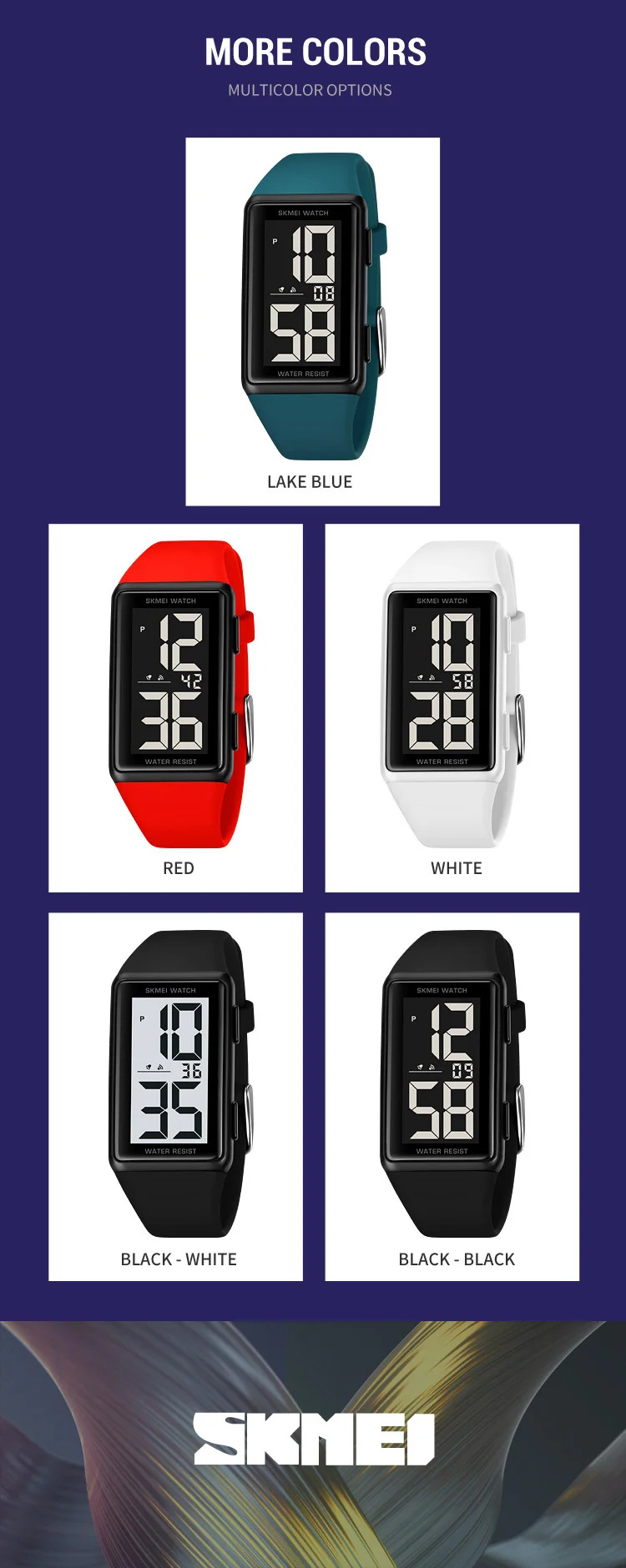 SKMEI Back Light Display Digital Watches For Men Women Waterproof Electronic Wristwtatch Multi-Function Chrono Watch reloj mujer