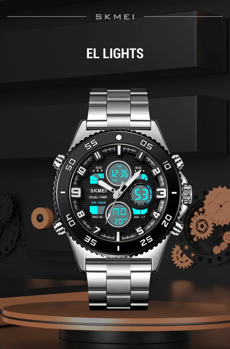 SKMEI Casual Chrono Watches For Men Women Fashion Sports Digital Watch 5Bar Waterproof Dual Display Wristwatches Horloges Mannen