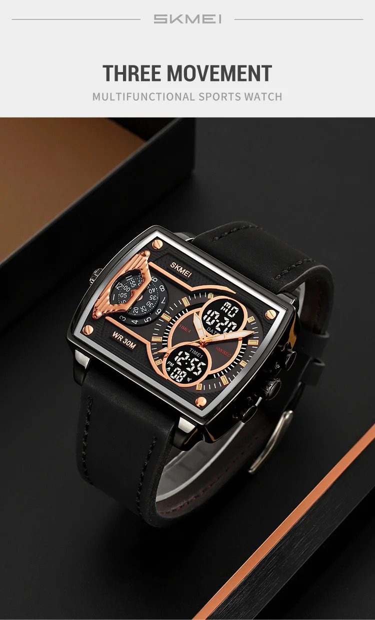 SKMEI Luxury Business Men's Watches Digital Sports Watch 3Bar Waterproof Chrono Dual Display Original Wristwatches Reloj Hombre