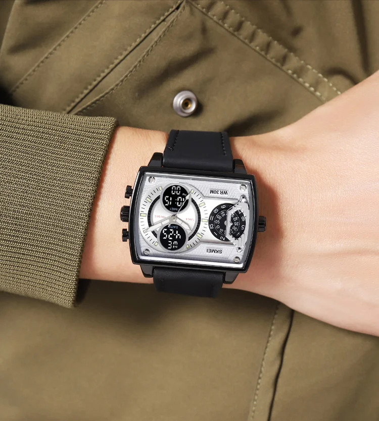 SKMEI Luxury Business Men's Watches Digital Sports Watch 3Bar Waterproof Chrono Dual Display Original Wristwatches Reloj Hombre