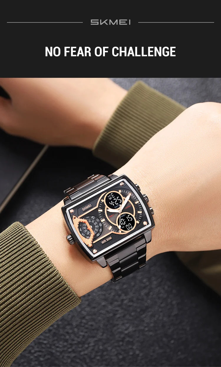 SKMEI Luxury Business Men's Watches Digital Sports Watch 3Bar Waterproof Chrono Dual Display Original Wristwatches Reloj Hombre