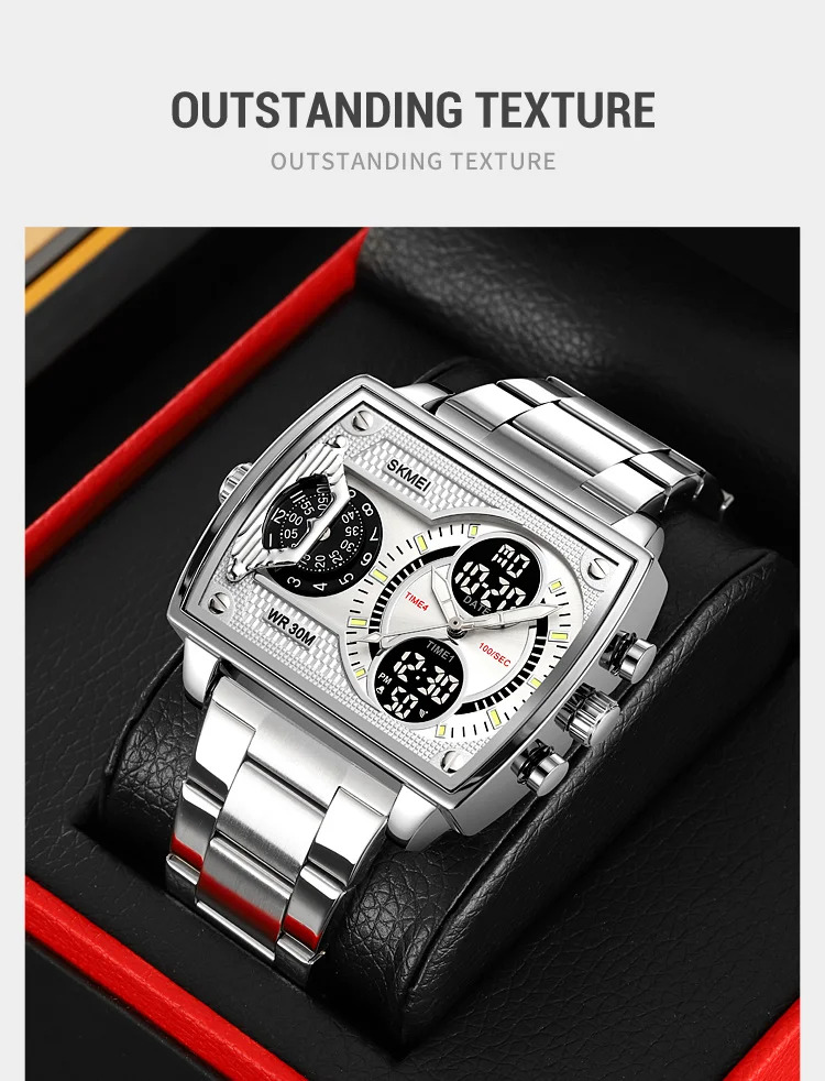 SKMEI Luxury Business Men's Watches Digital Sports Watch 3Bar Waterproof Chrono Dual Display Original Wristwatches Reloj Hombre