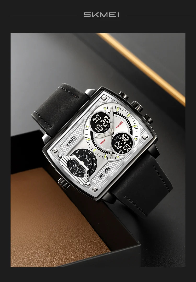 SKMEI Luxury Business Men's Watches Digital Sports Watch 3Bar Waterproof Chrono Dual Display Original Wristwatches Reloj Hombre