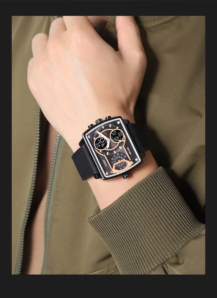 SKMEI Luxury Business Men's Watches Digital Sports Watch 3Bar Waterproof Chrono Dual Display Original Wristwatches Reloj Hombre