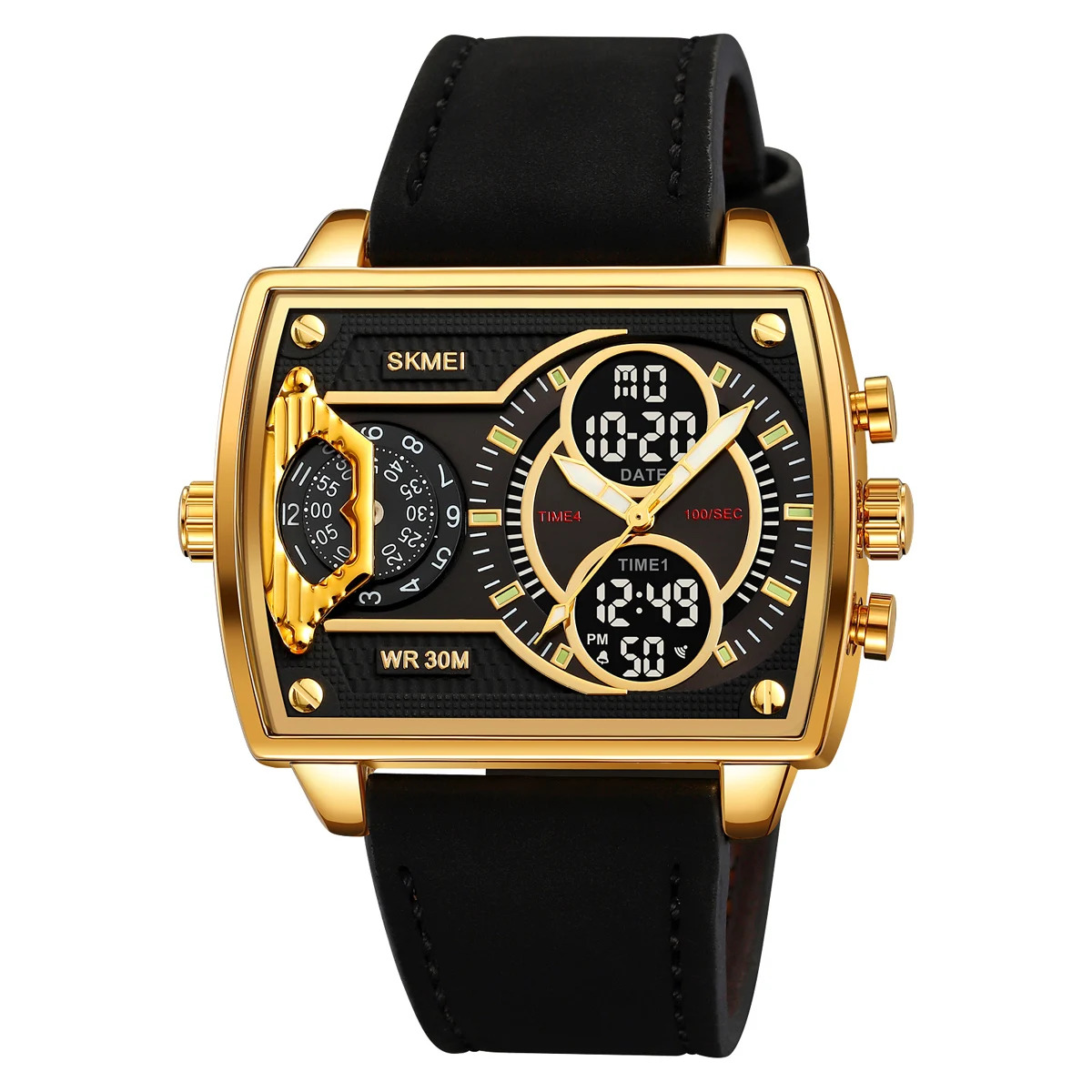 Gold Black Leather