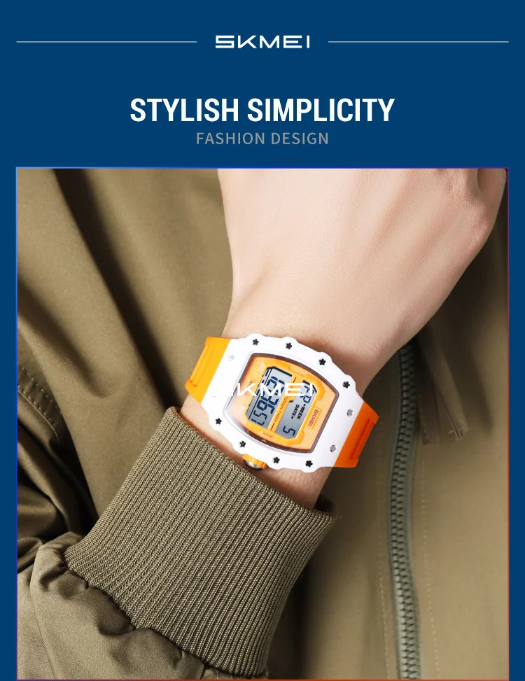 SKMEI Countdown Stopwatch Digital Sports Watches Fashion 5Bar Waterproof Wristwatch For Men Alarm Electronics Watch Reloj Hombre