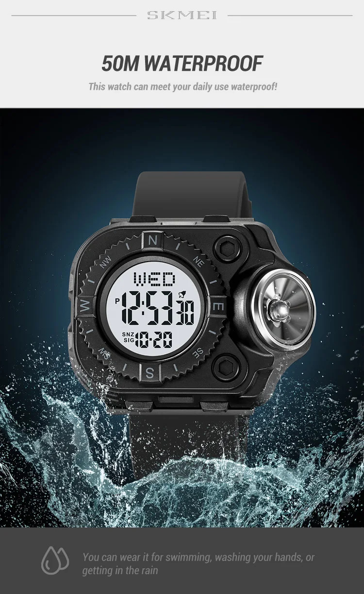 SKMEI Luminous Sports Electronic Watch For Men Women Stopwatch Outdoor Digital Wristwatch Waterproof Military Watch Reloj Hombre