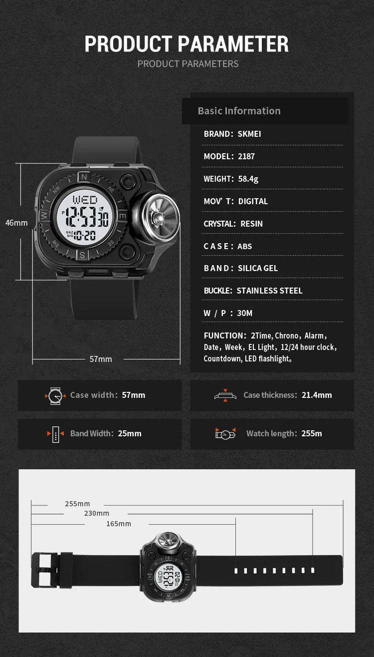 SKMEI Luminous Sports Electronic Watch For Men Women Stopwatch Outdoor Digital Wristwatch Waterproof Military Watch Reloj Hombre
