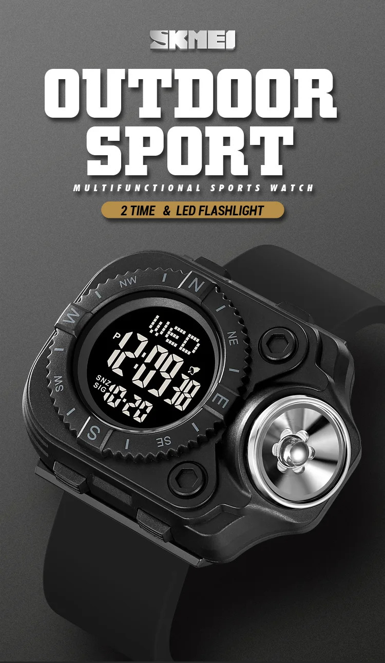 SKMEI Luminous Sports Electronic Watch For Men Women Stopwatch Outdoor Digital Wristwatch Waterproof Military Watch Reloj Hombre