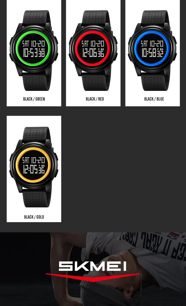 SKMEI Youth Cool Digital Sports Army Watches For Men Women Students Waterproof Stopwatch Electronic Wristwatches Horloges Mannen