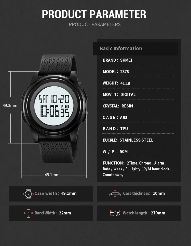 SKMEI Youth Cool Digital Sports Army Watches For Men Women Students Waterproof Stopwatch Electronic Wristwatches Horloges Mannen