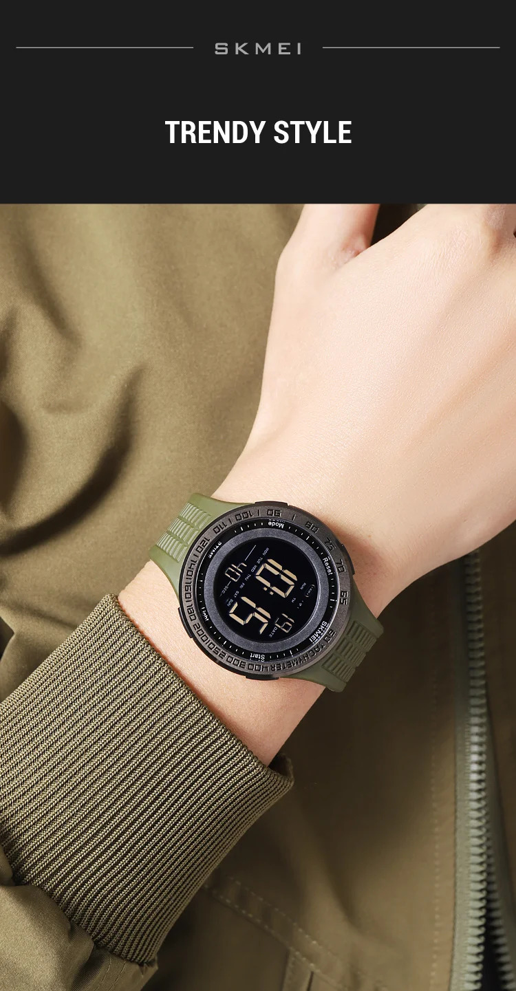 SKMEI Casual 3Bar Waterproof Digital Wristwatches Outdoor Sports Electronics Watch For Men Women Military Watches Reloj Hombre