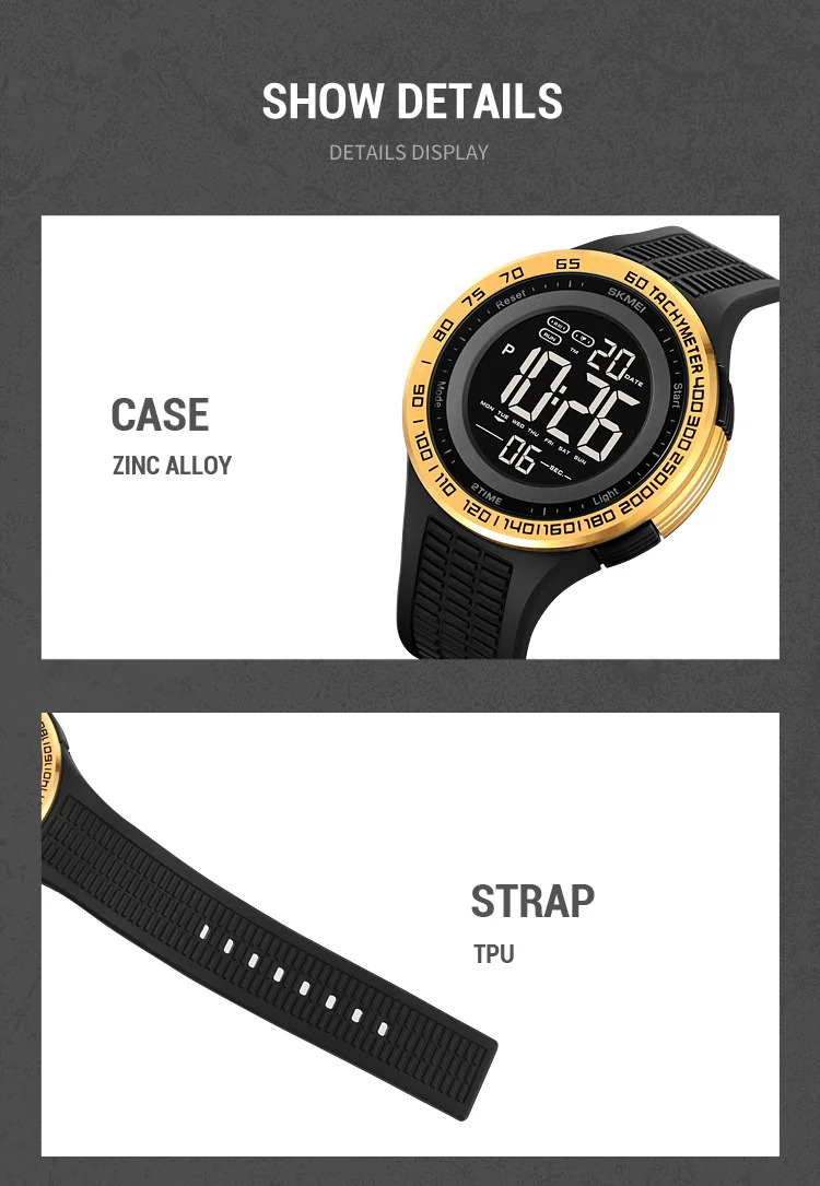 SKMEI Casual 3Bar Waterproof Digital Wristwatches Outdoor Sports Electronics Watch For Men Women Military Watches Reloj Hombre