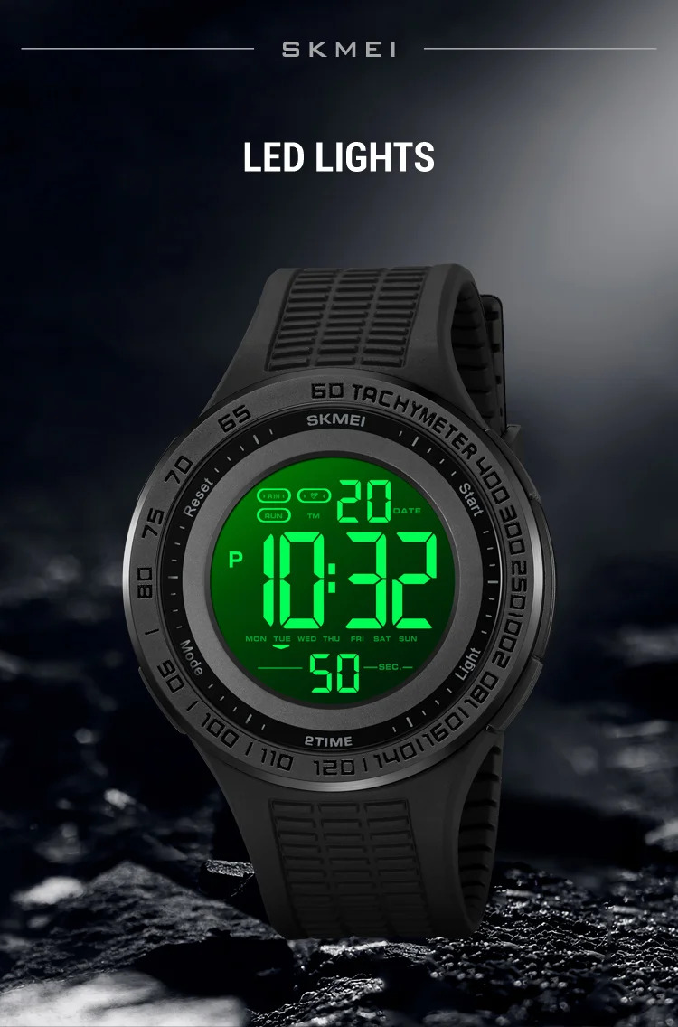 SKMEI Casual 3Bar Waterproof Digital Wristwatches Outdoor Sports Electronics Watch For Men Women Military Watches Reloj Hombre