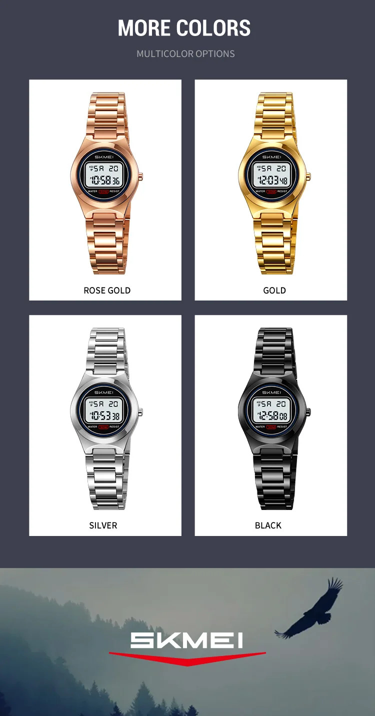 SKMEI Women Top Brands Luxury Watches Ladies Waterproof Electronics Watch Small Dial Elegant Digital Wristwatch Relogio Feminino