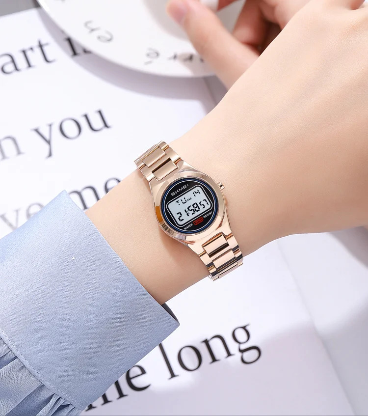 SKMEI Women Top Brands Luxury Watches Ladies Waterproof Electronics Watch Small Dial Elegant Digital Wristwatch Relogio Feminino