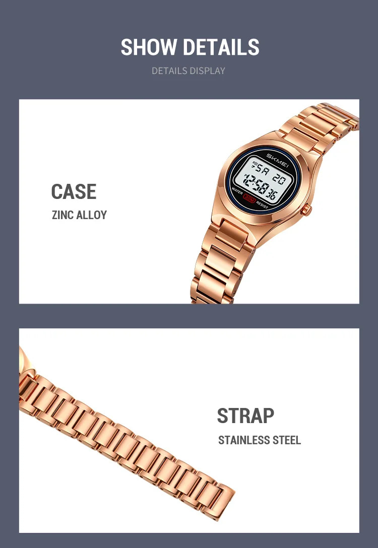 SKMEI Women Top Brands Luxury Watches Ladies Waterproof Electronics Watch Small Dial Elegant Digital Wristwatch Relogio Feminino