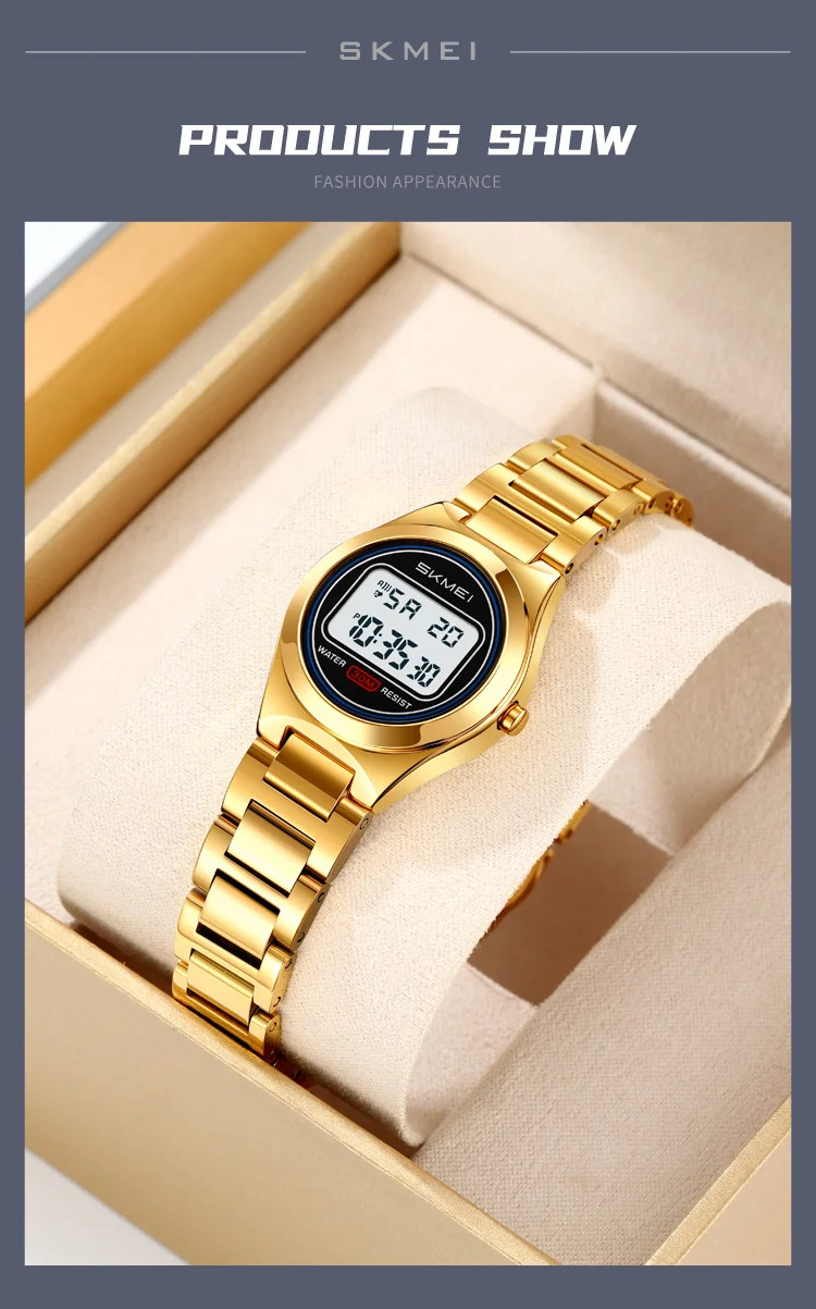 SKMEI Women Top Brands Luxury Watches Ladies Waterproof Electronics Watch Small Dial Elegant Digital Wristwatch Relogio Feminino