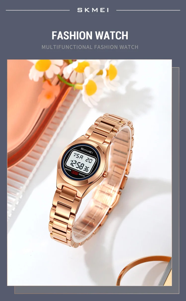 SKMEI Women Top Brands Luxury Watches Ladies Waterproof Electronics Watch Small Dial Elegant Digital Wristwatch Relogio Feminino