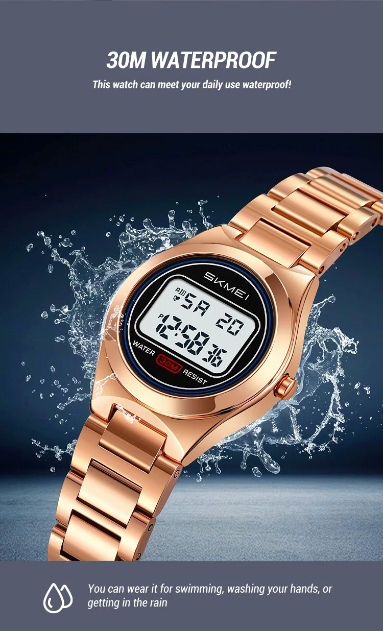SKMEI Women Top Brands Luxury Watches Ladies Waterproof Electronics Watch Small Dial Elegant Digital Wristwatch Relogio Feminino