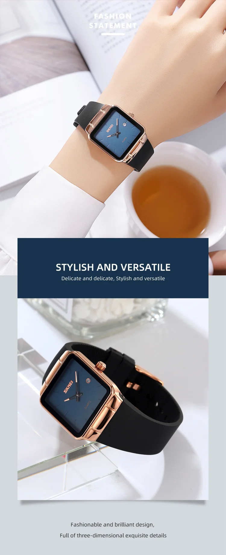 SKMEI Luxury Top Brands Women Elegant Quartz Watches Casual Simple Wristwatch Fashion Famale Waterproof Alarm Watch Reloj Mujer