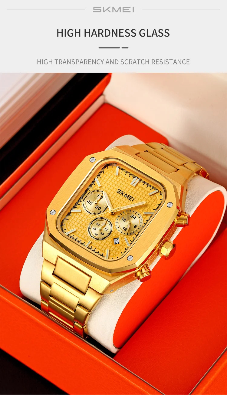 SKMEI Fashion Quartz Movement Watch For Men Women Stainless Steel Strap Stopwatch Waterproof Time Date Wristwatch Reloj Hombre