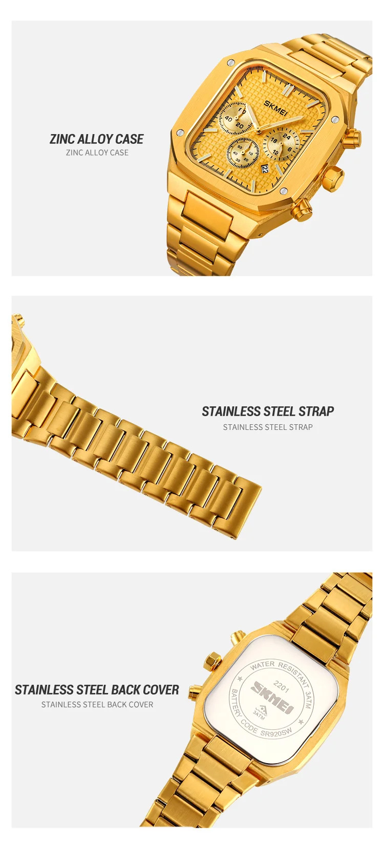 SKMEI Fashion Quartz Movement Watch For Men Women Stainless Steel Strap Stopwatch Waterproof Time Date Wristwatch Reloj Hombre
