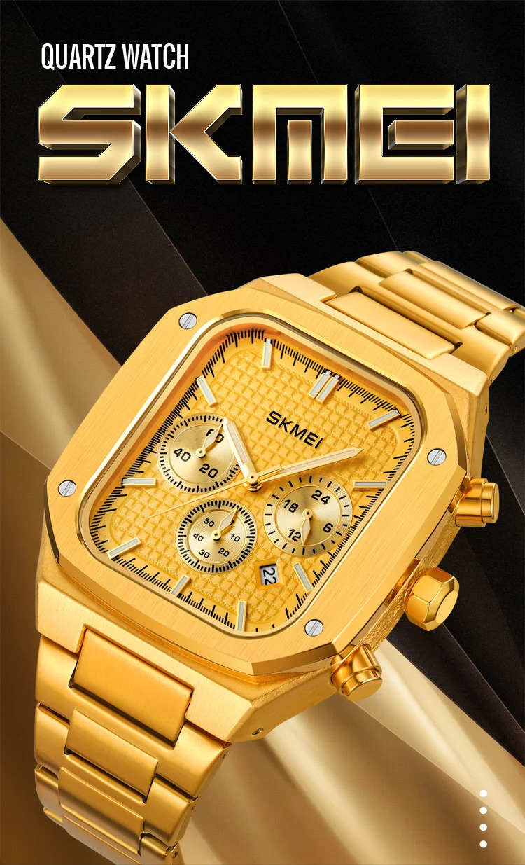 SKMEI Fashion Quartz Movement Watch For Men Women Stainless Steel Strap Stopwatch Waterproof Time Date Wristwatch Reloj Hombre