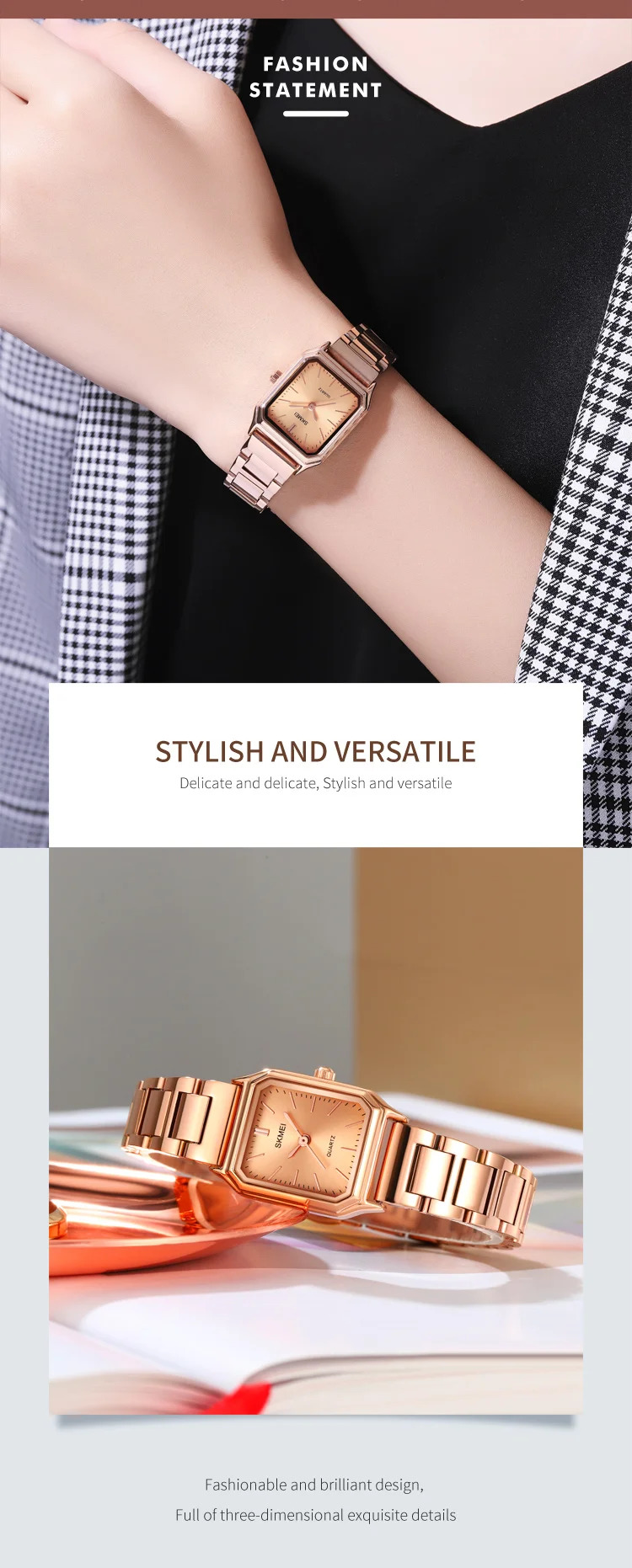 SKMEI Female Fashion Small Dial Watches For Women Elegance Business Quartz Wristwatches Ladies Waterproof Watch Relogio Feminino
