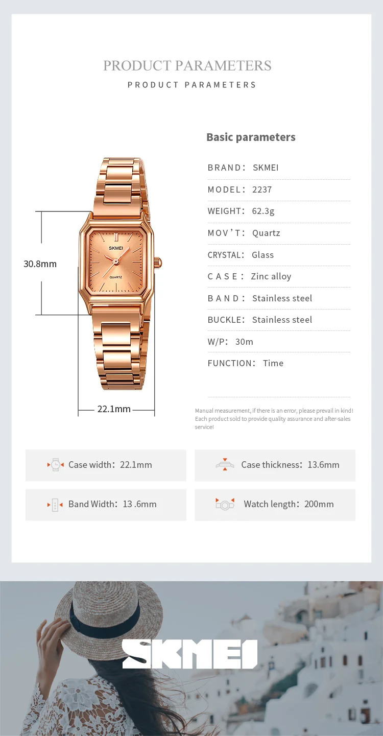 SKMEI Female Fashion Small Dial Watches For Women Elegance Business Quartz Wristwatches Ladies Waterproof Watch Relogio Feminino