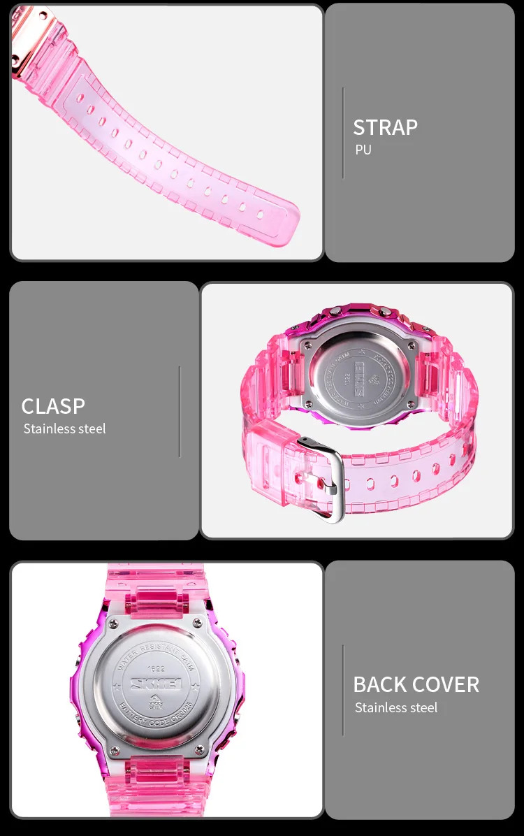 SKMEI Lady Alarm Clock Digital Wristwatches Fashion Cool Girls Watches Shockproof Chrono Electronics Watch For Women reloj mujer