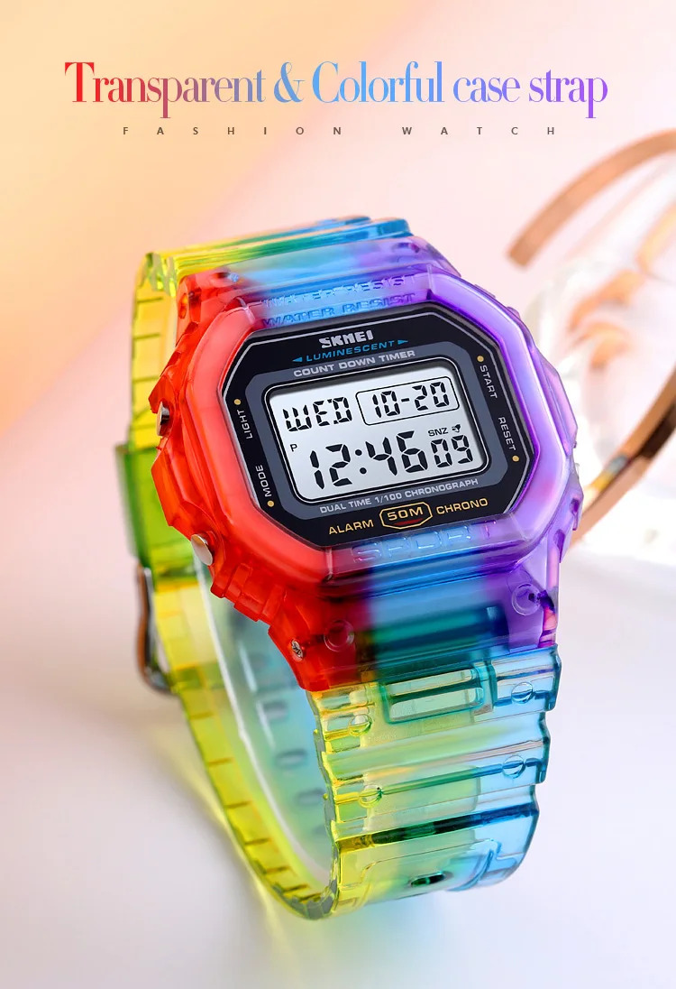 SKMEI Lady Alarm Clock Digital Wristwatches Fashion Cool Girls Watches Shockproof Chrono Electronics Watch For Women reloj mujer
